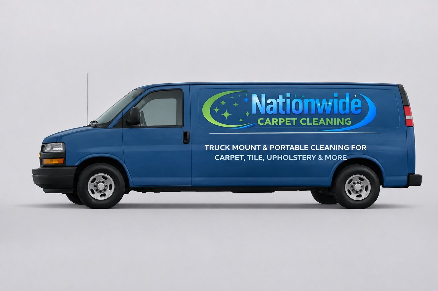 Nationwide Carpet Cleaning truck-mount service van, professional carpet and tile cleaning equipment