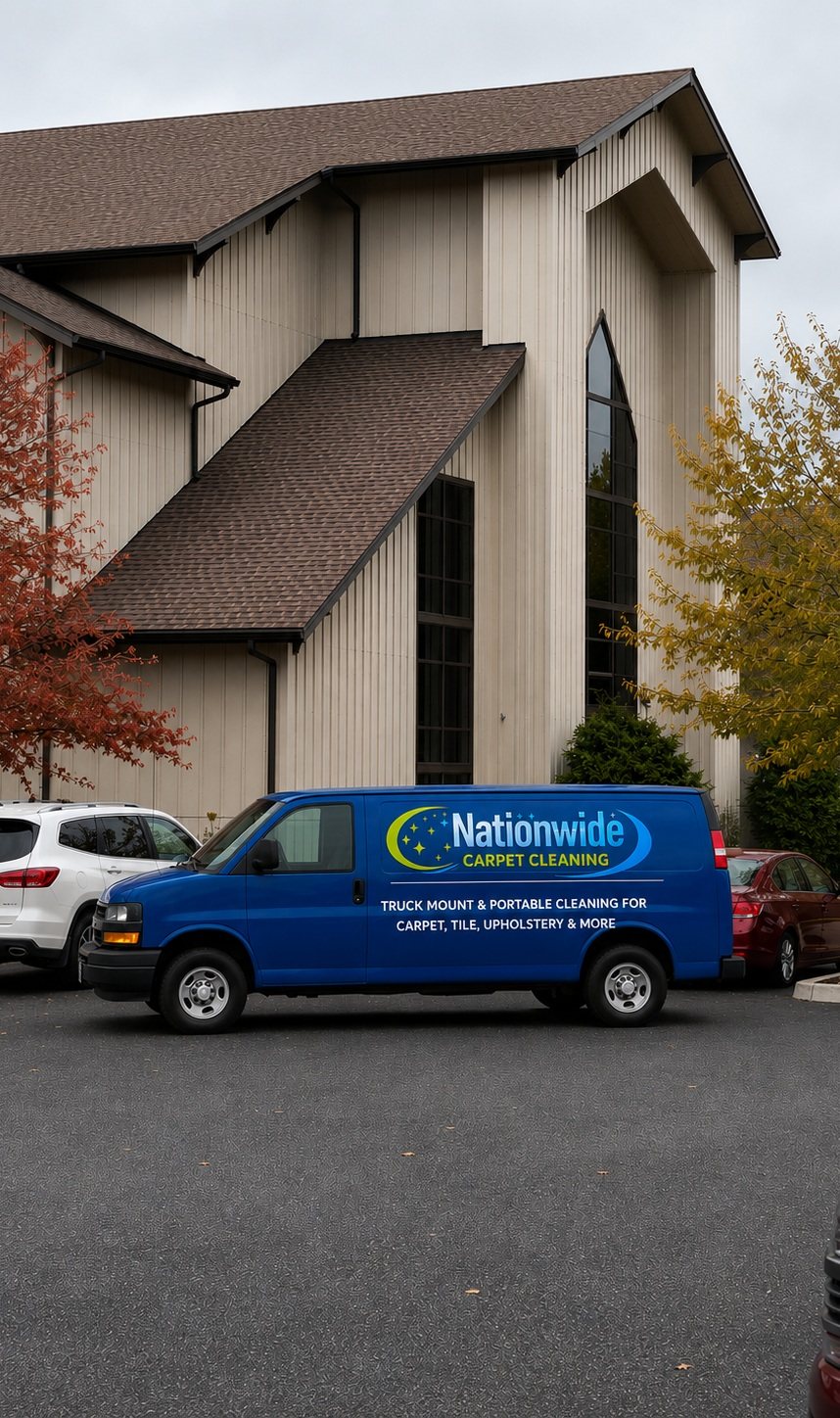 Nationwide Carpet Cleaning service van in Evans, GA, near The Sanctuary church