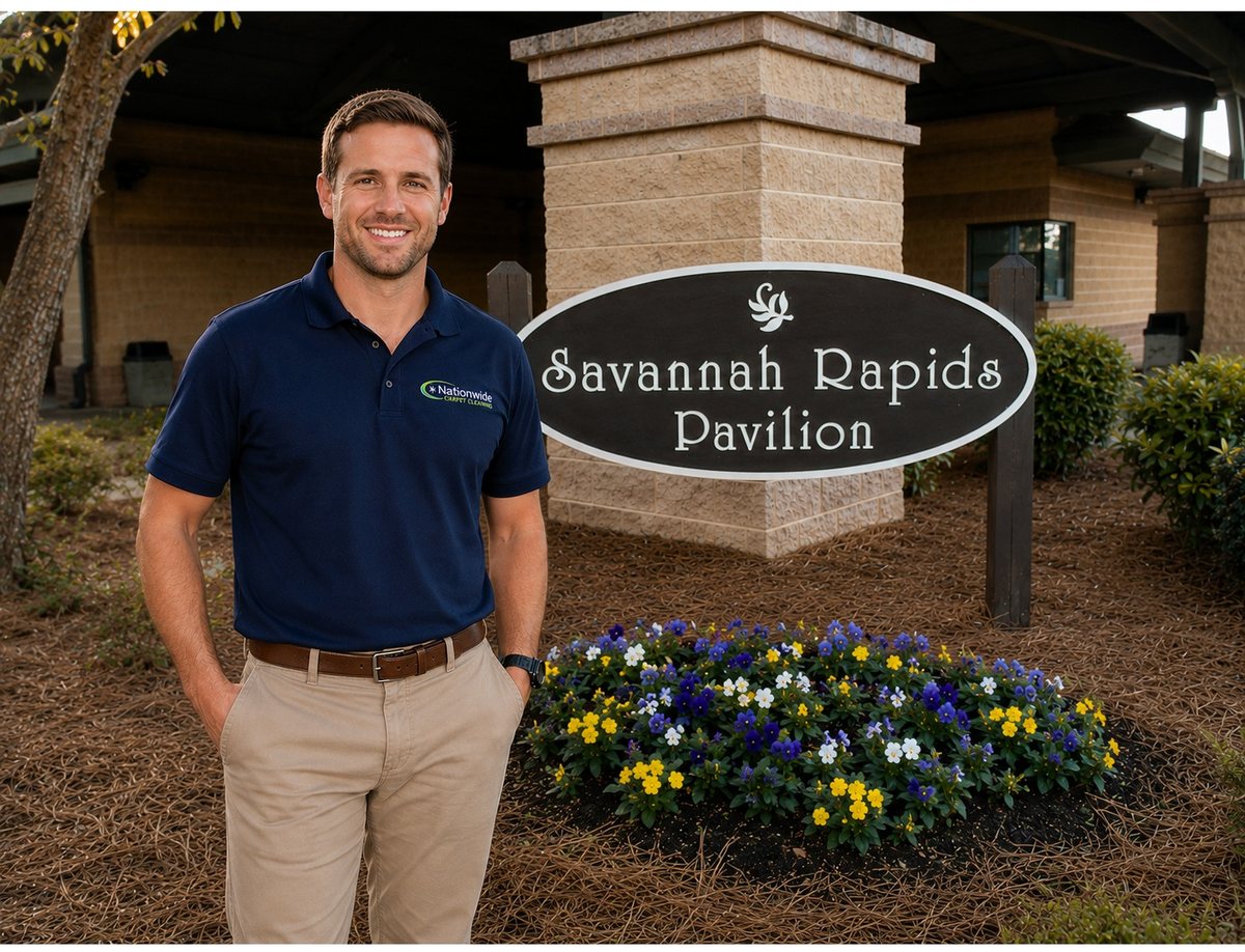 Nationwide Carpet Cleaning technician at Savannah Rapids Pavilion in Martinez, GA